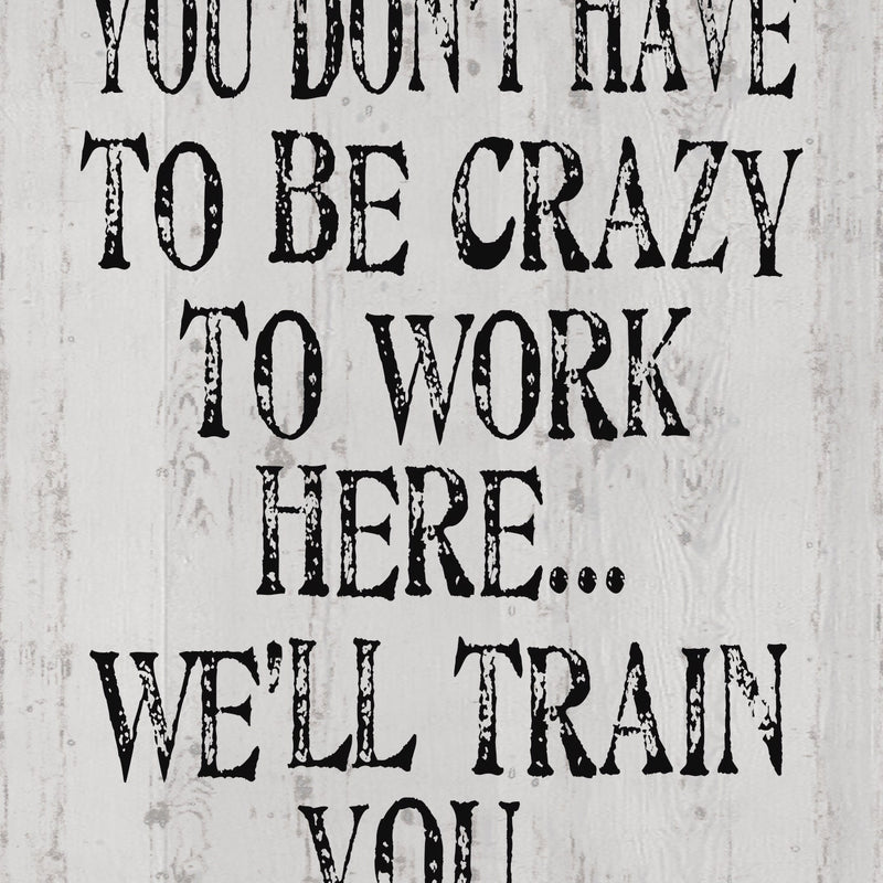 Vintage Crazy Wooden Box Sign
