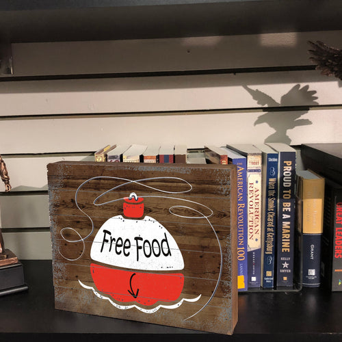 Vintage Fishing Wooden Box Sign