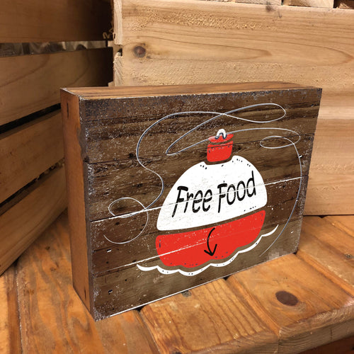 Vintage Fishing Wooden Box Sign