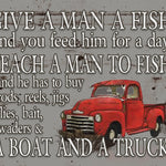 Vintage Fishing Wood Sign
