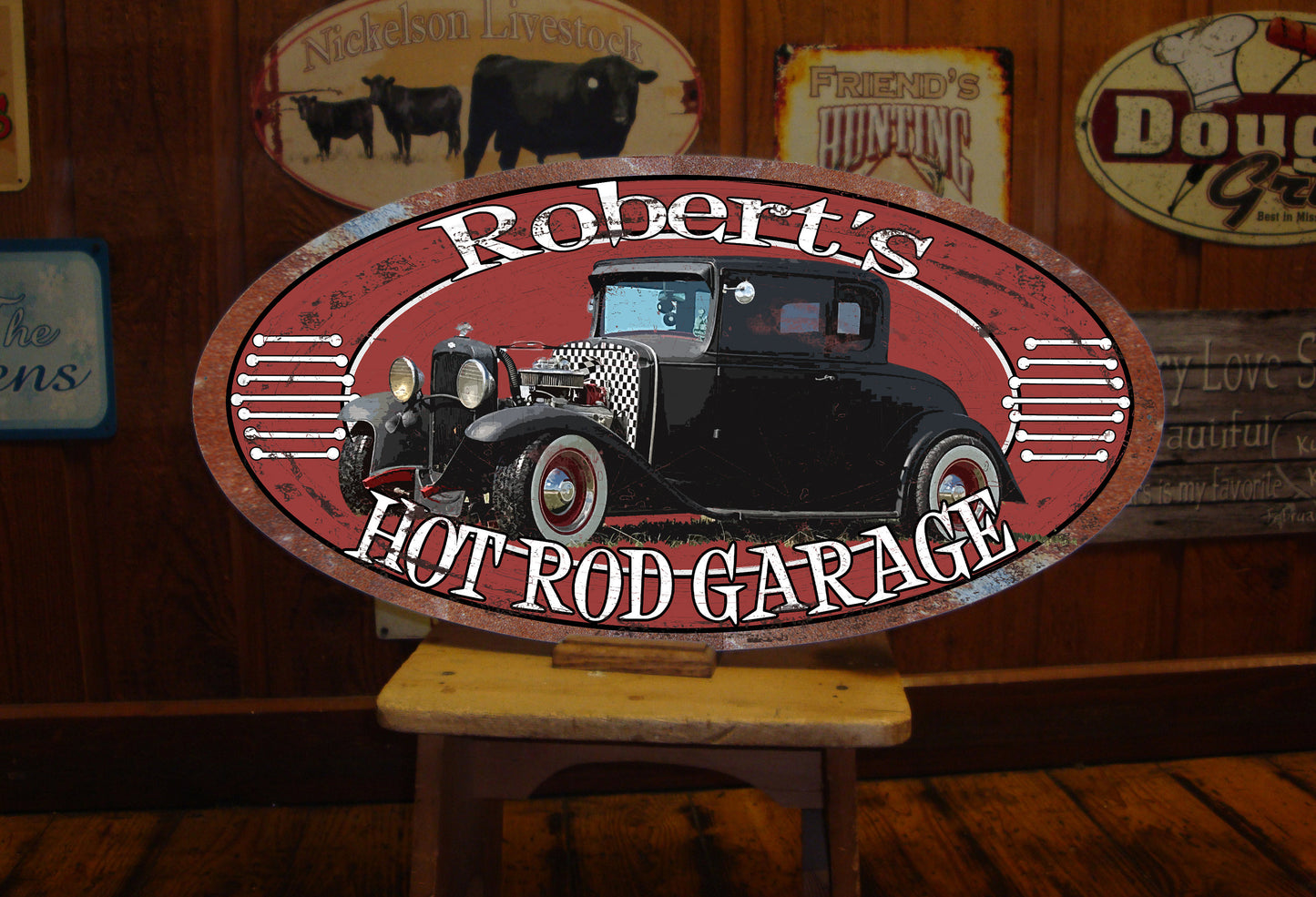 Custom Vintage Tin Sign - with picture of YOUR Car!!!