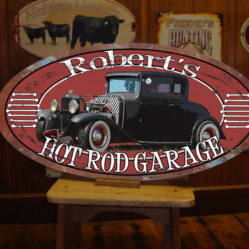Custom Vintage Tin Sign - with picture of YOUR Car!!!