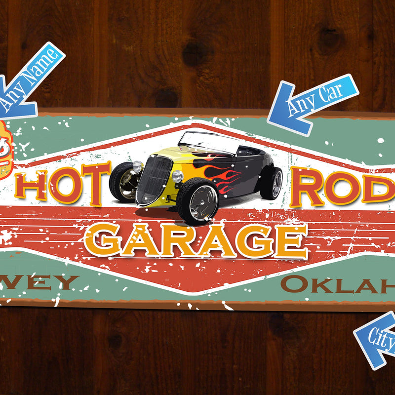 HUGE Custom Vintage Tin Sign - with picture of YOUR Car!!!