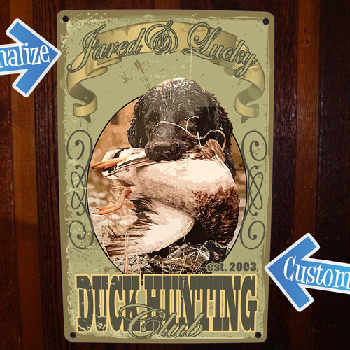 Custom Duck Hunting metal sign, personalized