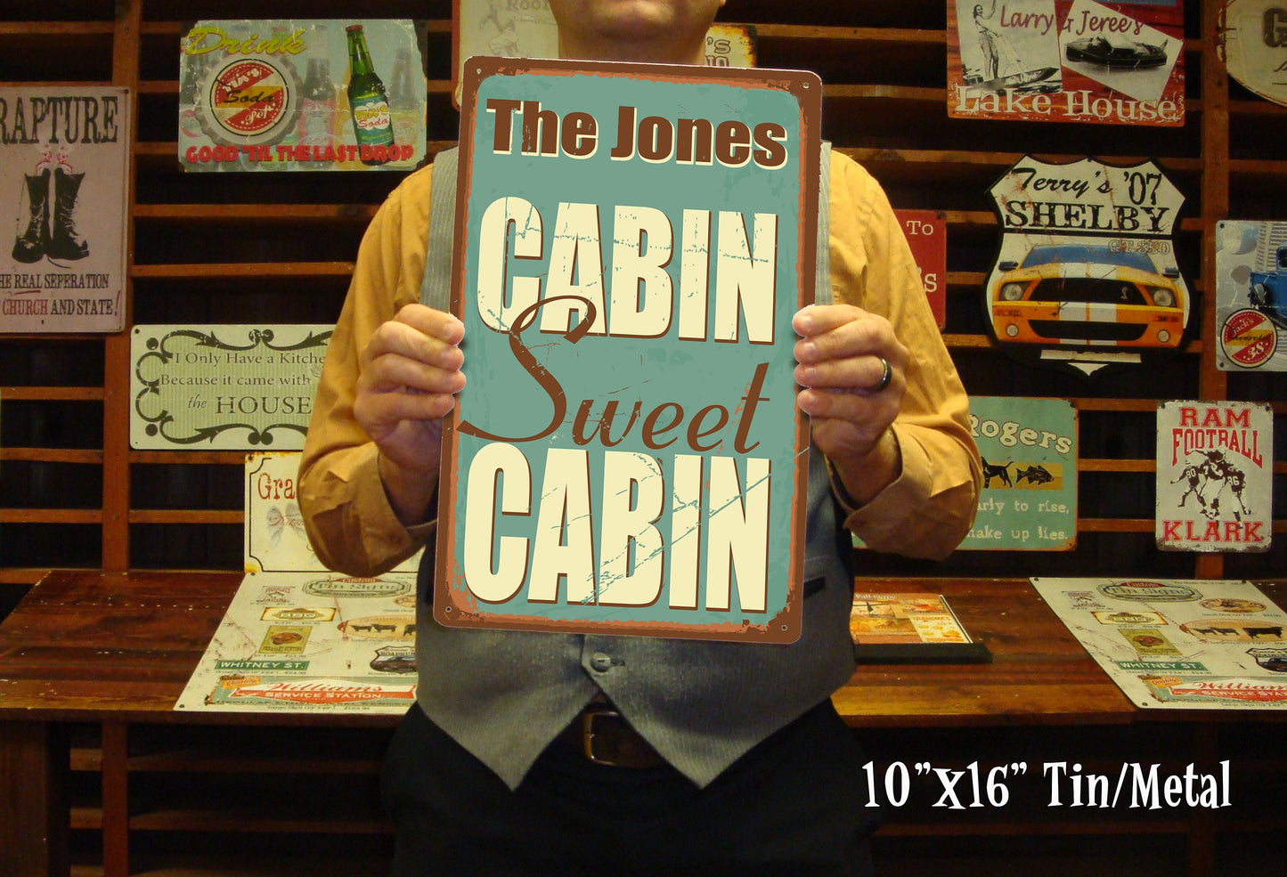 Custom Cabin Sweet Cabin Tin/Metal Sign