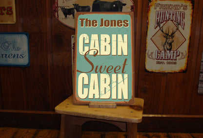 Custom Cabin Sweet Cabin Tin/Metal Sign