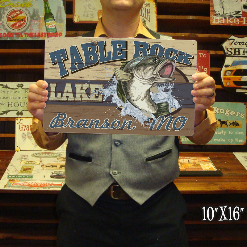 Custom Lake Sign with Bass