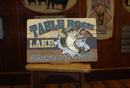 Custom Lake Sign with Bass