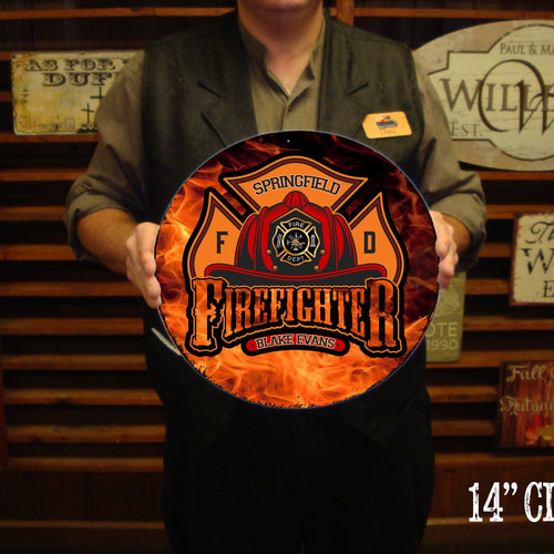 Firefighter Sign - Free Personalization - Your Emblem!!