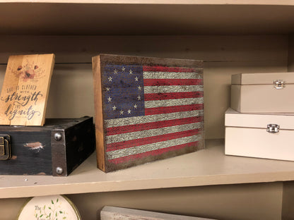 Betsy Ross Flag - Vintage Wood Box Sign