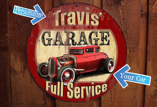 Vintage Custom Car Sign for Garage