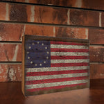 Betsy Ross Flag - Vintage Wood Box Sign