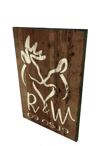 Couples Wedding Sign - Deer Hunting