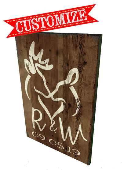 Couples Wedding Sign - Deer Hunting