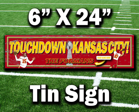 Kansas City Football Tin Sign