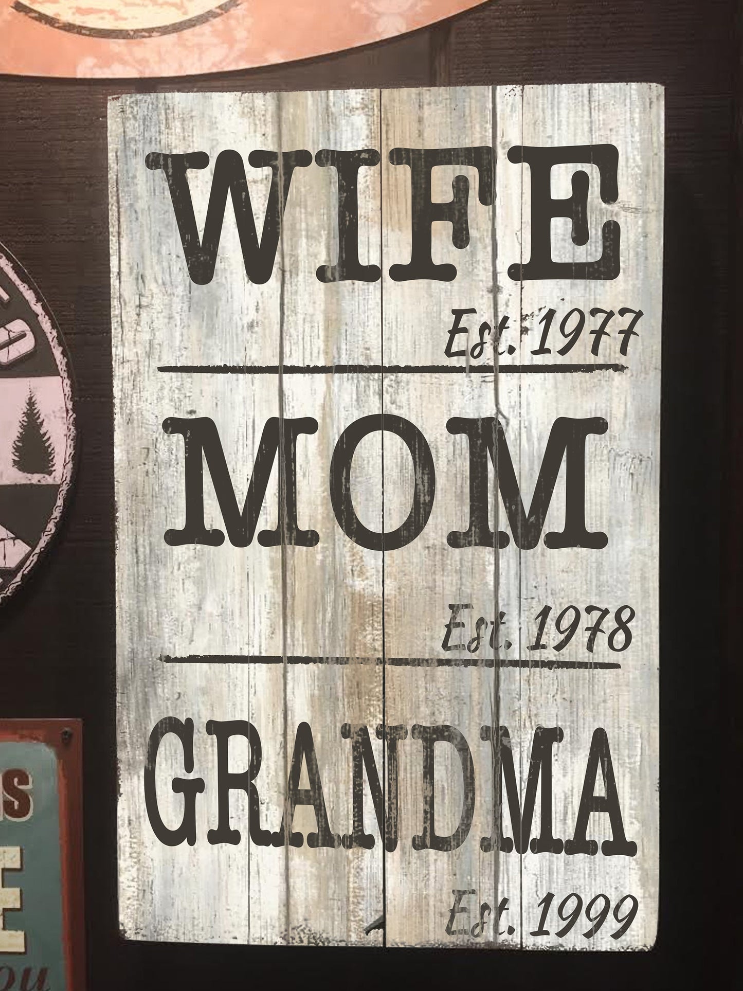 Wife. Mom. Grandma. Custom Sign