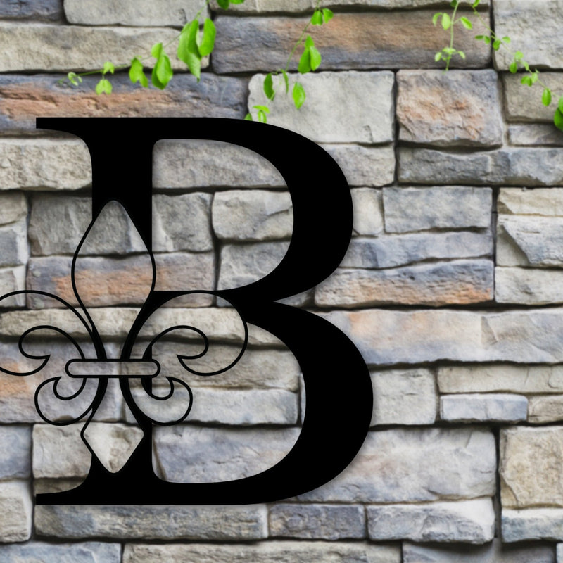 Fleur De Lis, Last Name Monogram, Monogram Door Hanger, Wedding Monogram, Initial Sign, Fleur De Lis Wall Art, Metal Monogram, Door Hanger
