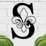Fleur De Lis, Last Name Monogram, Monogram Door Hanger, Wedding Monogram, Initial Sign, Fleur De Lis Wall Art, Metal Monogram, Door Hanger
