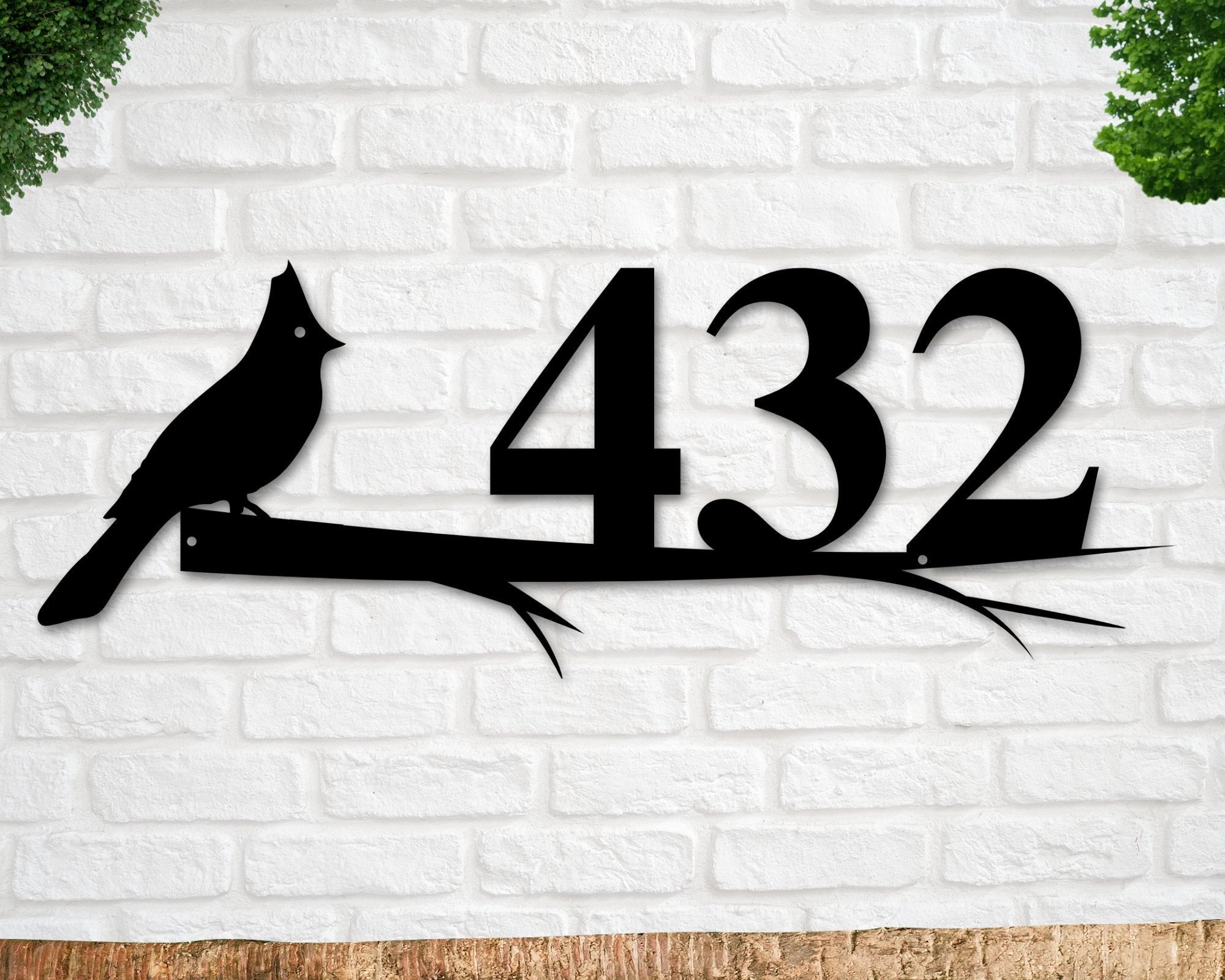 Cardinal Sign, Cardinal Address Sign, Bird House Numbers, Branch Addre ...