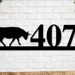Bull Sign, Bull Address Sign, Farm Animal Numbers, Farm Address Sign, Barn Sign, Metal Address Sign, Farm Animal Address numbers, Farm Sign