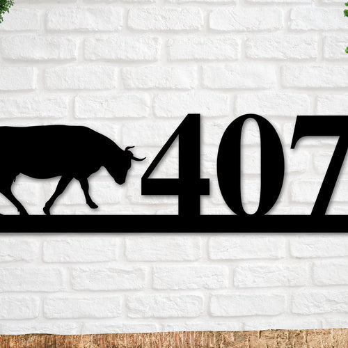 Bull Sign, Bull Address Sign, Farm Animal Numbers, Farm Address Sign, Barn Sign, Metal Address Sign, Farm Animal Address numbers, Farm Sign