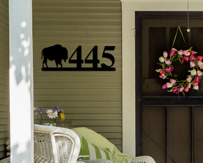 Bison Sign, Bison Address Sign, Farm Animal Numbers, Farm Address Sign, Barn Sign, Metal Address Sign, Farm Animal Address number, Farm Sign