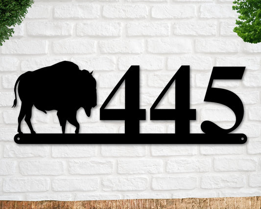 Bison Sign, Bison Address Sign, Farm Animal Numbers, Farm Address Sign, Barn Sign, Metal Address Sign, Farm Animal Address number, Farm Sign