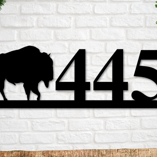 Bison Sign, Bison Address Sign, Farm Animal Numbers, Farm Address Sign, Barn Sign, Metal Address Sign, Farm Animal Address number, Farm Sign