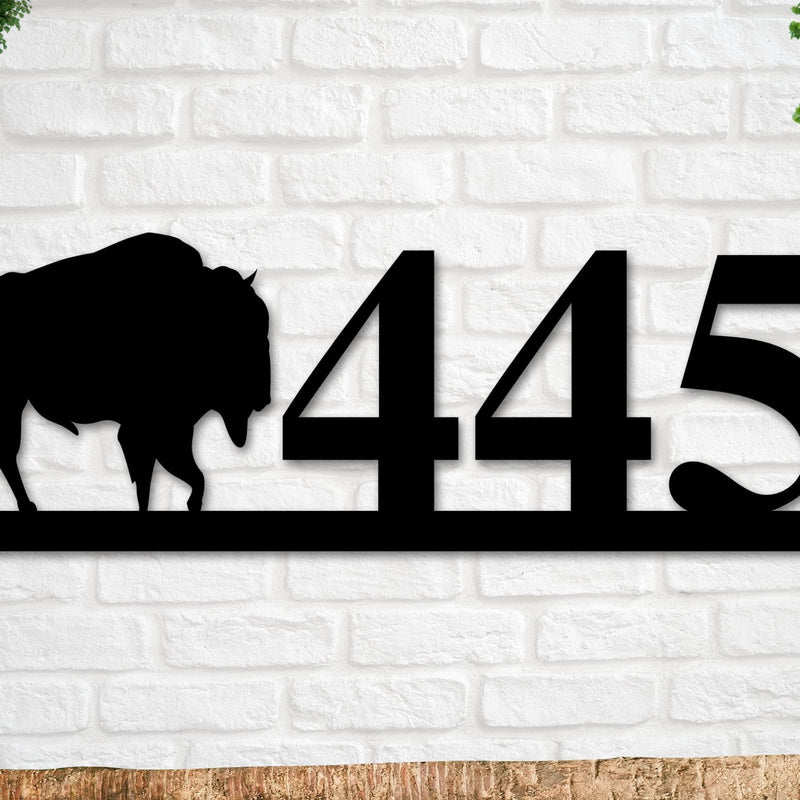 Bison Sign, Bison Address Sign, Farm Animal Numbers, Farm Address Sign, Barn Sign, Metal Address Sign, Farm Animal Address number, Farm Sign