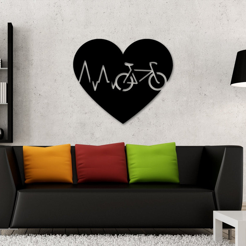 Bicycle Heart Beat, Bike Art, Biking Sign,  Road Bike, Metal Bicycle Wall Art, Fixed Gear Bike Art, Bike Wall Art, Bike Sign, Biking Gift
