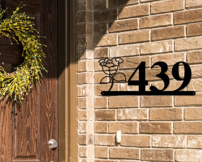 Carnation Sign, Carnation Address Sign, Flower House Numbers, Flower Address Sign, Metal Flower Sign, Metal Address numbers, Address Sign