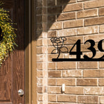 Carnation Sign, Carnation Address Sign, Flower House Numbers, Flower Address Sign, Metal Flower Sign, Metal Address numbers, Address Sign
