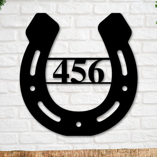 Metal Horseshoe Sign, Horseshoe Address Numbers, Horseshoe Address Sign, Custom Address Sign, Horse Address Sign, Horseshoe , Address Sign