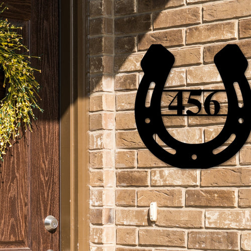 Metal Horseshoe Sign, Horseshoe Address Numbers, Horseshoe Address Sign, Custom Address Sign, Horse Address Sign, Horseshoe , Address Sign