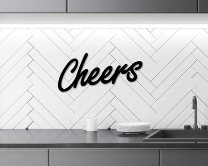 Cheers Bar Sign, Cheers Sign Decor, Cheers Sign, Mother's Day Gift, Wine Gifts, Bar Sign, Cheers Word Metal Wall Sign, Bar Home Decor