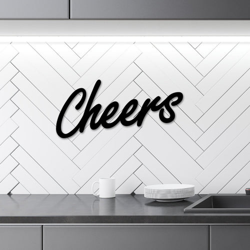 Cheers Bar Sign, Cheers Sign Decor, Cheers Sign, Mother's Day Gift, Wine Gifts, Bar Sign, Cheers Word Metal Wall Sign, Bar Home Decor