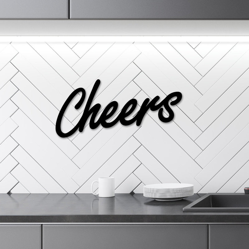 Cheers Bar Sign, Cheers Sign Decor, Cheers Sign, Mother's Day Gift, Wine Gifts, Bar Sign, Cheers Word Metal Wall Sign, Bar Home Decor