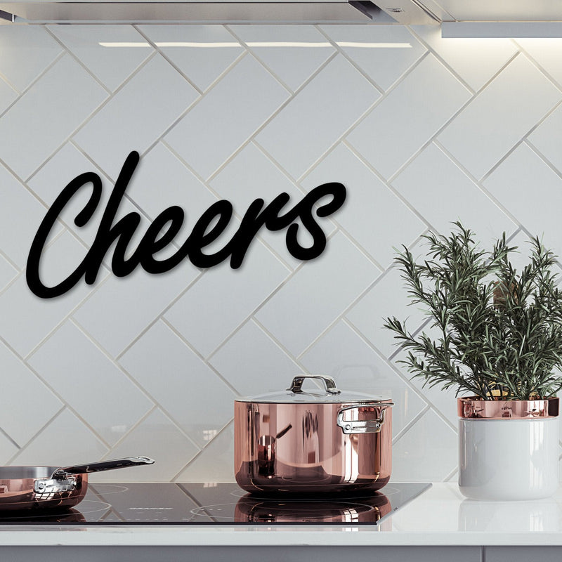 Cheers Bar Sign, Cheers Sign Decor, Cheers Sign, Mother's Day Gift, Wine Gifts, Bar Sign, Cheers Word Metal Wall Sign, Bar Home Decor