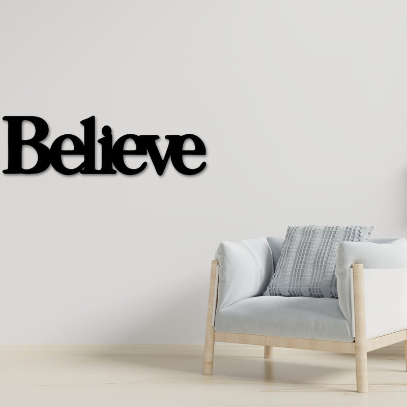 Believe sign, Believe Metal Sign, Believe Wall Decor, Thanksgiving Decor, Believe Word Sign, Believe Dining Room Decor, Believe Word Decor