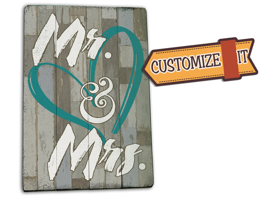 Couples Wedding or Home Decor Sign - Mr. & Mrs.