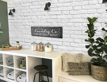 Custom Laundry Room Sign - Black White Sign