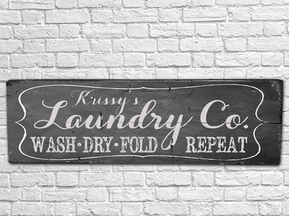 Custom Laundry Room Sign - Black White Sign