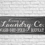Custom Laundry Room Sign - Black White Sign