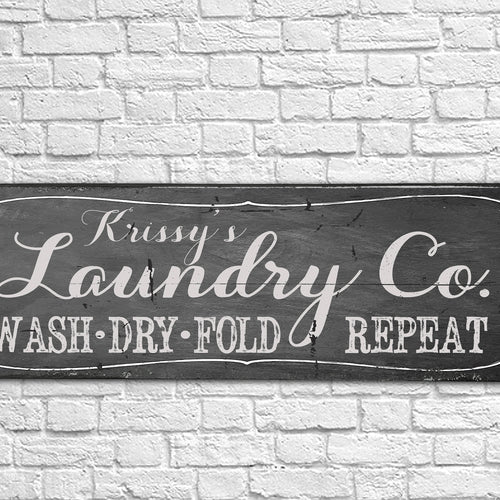 Custom Laundry Room Sign - Black White Sign