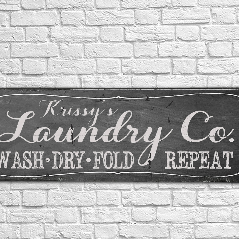 Custom Laundry Room Sign - Black White Sign