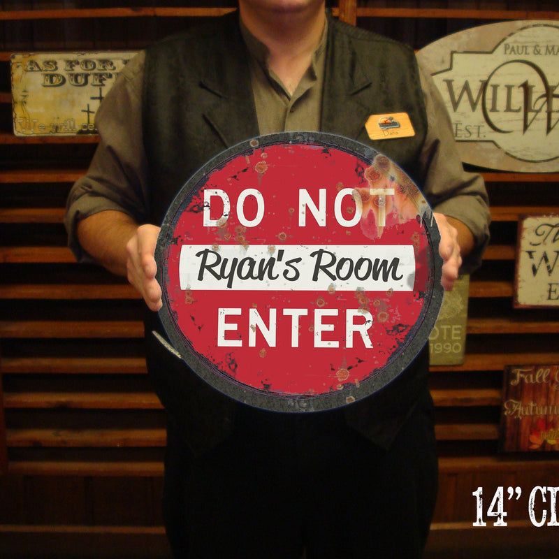 Vintage, Do Not Enter Road Sign! Free Personalization.