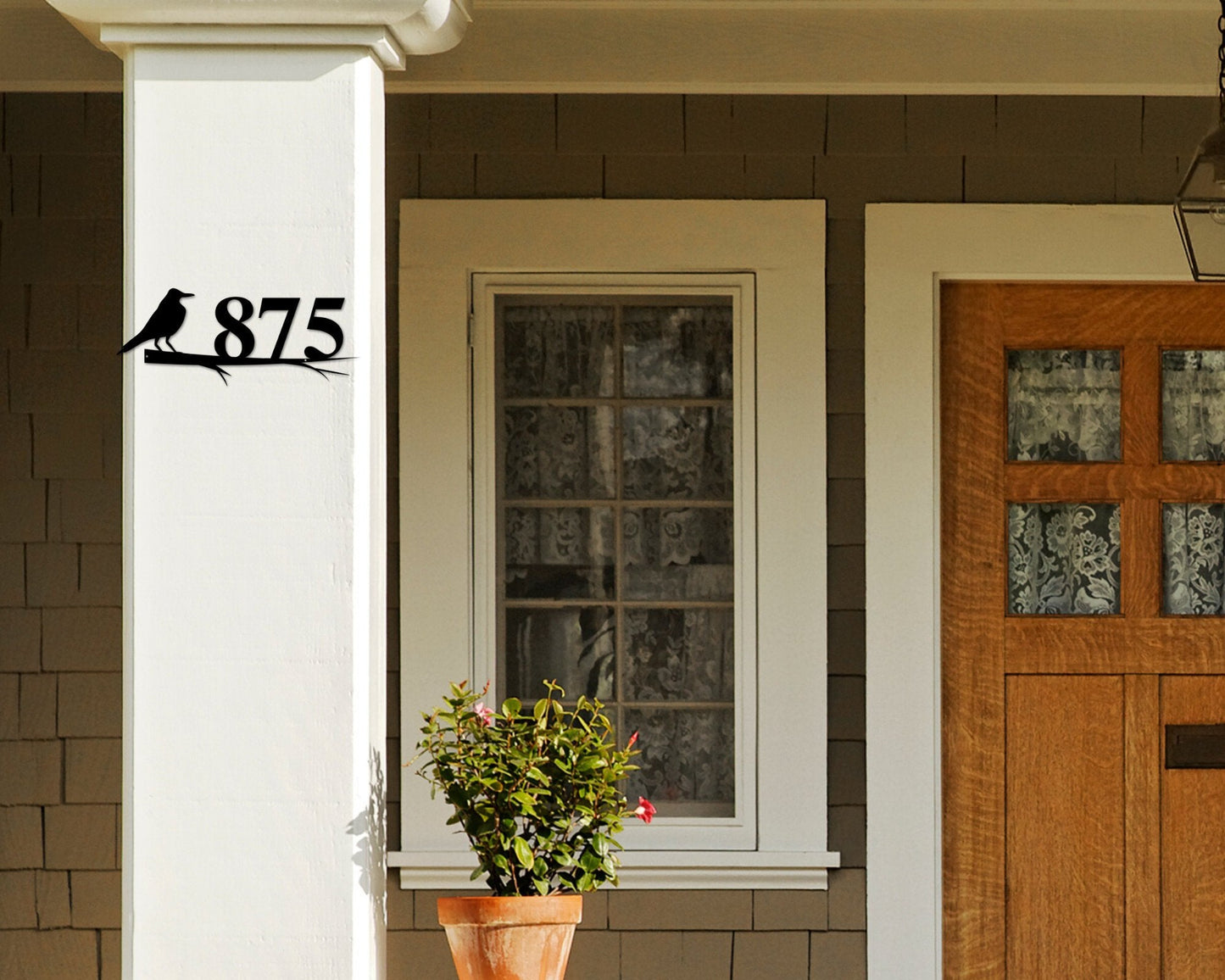 Crow Sign, Crow Address Sign, Bird House Numbers, Branch Address Sign, Porch Sign, Metal Address Sign, Metal Address numbers, Address Sign