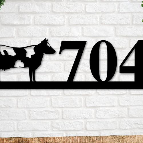 Cow Sign, Cow Address Sign, Farm Animal Numbers, Farm Address Sign, Barn Sign, Metal Address Sign, Farm Animal Address numbers, Farm Sign