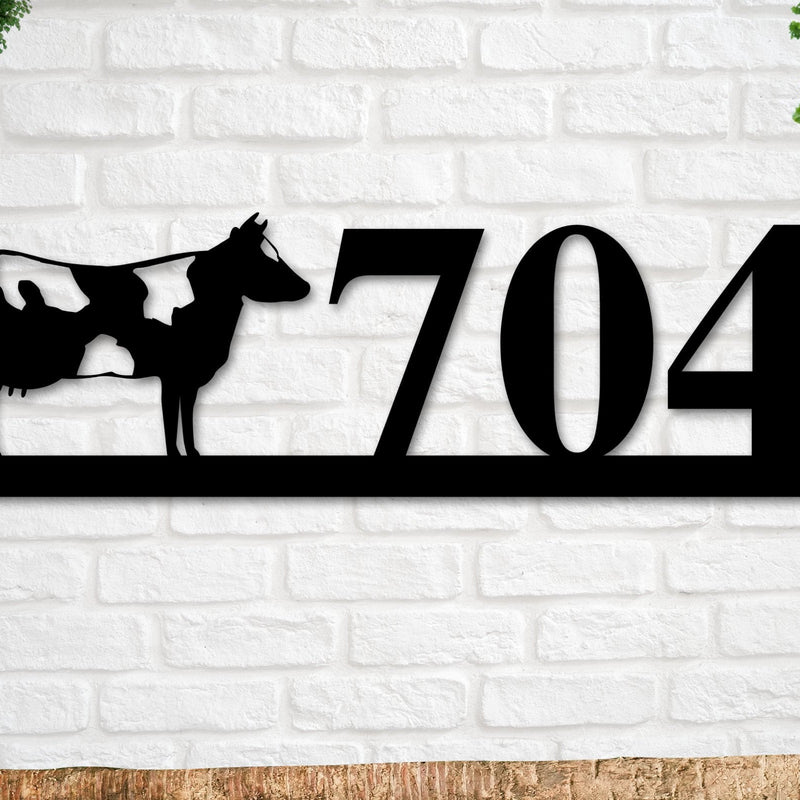Cow Sign, Cow Address Sign, Farm Animal Numbers, Farm Address Sign, Barn Sign, Metal Address Sign, Farm Animal Address numbers, Farm Sign
