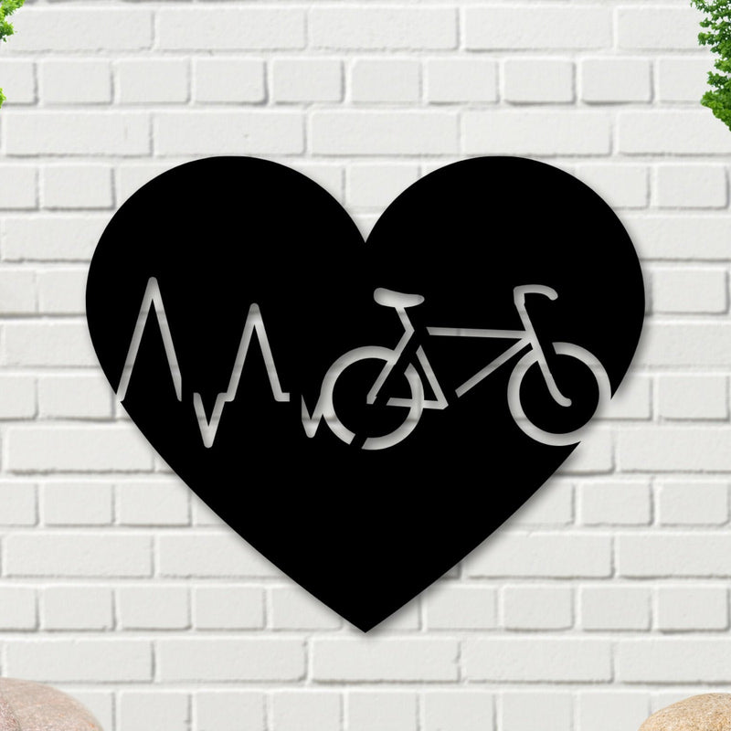 Bicycle Heart Beat, Bike Art, Biking Sign,  Road Bike, Metal Bicycle Wall Art, Fixed Gear Bike Art, Bike Wall Art, Bike Sign, Biking Gift